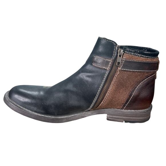 Bed Stu Men’s Johnston Black Brown Leather Chelsea Boot Size US 11.5